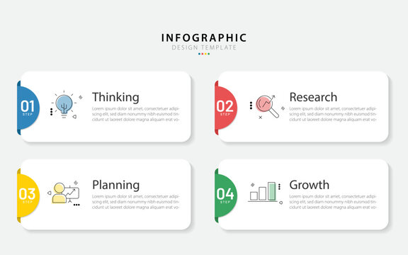 Timeline infographic template. 4 Step timeline journey, calendar Flat simple infographics design template. presentation graph. Business concept with 4 options, vector illustration.