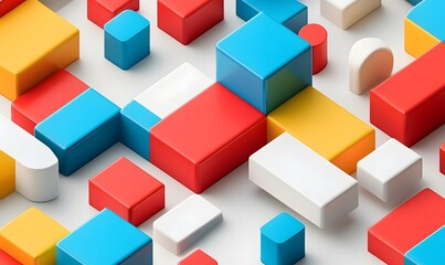 Obraz premium Colorful 3D blocks abstract background design