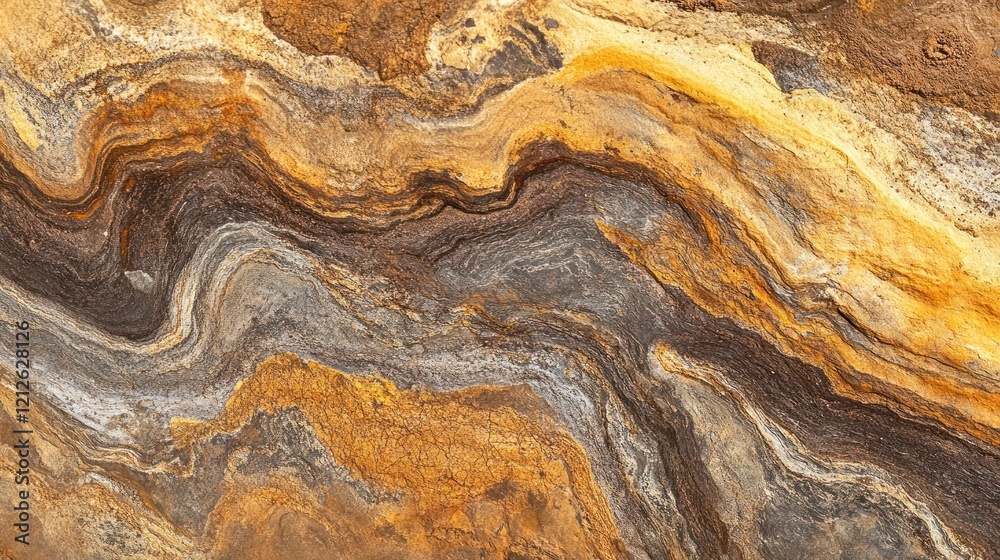 Poster abstract rock formation showing swirling layers of color