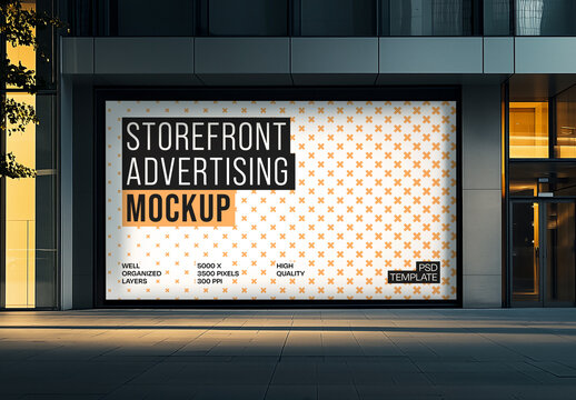 Storefront and Office Window Advertising Mockup for Design and Branding Projects