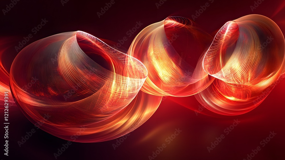 Aufkleber Abstract Swirls of Light with Fiery Hues Displaying Dynamic Energy and Movement Ideal for Backgrounds and Creative Visual Elements in Digital Art Projects