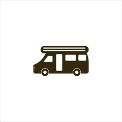 RV camper bus van camping summer trip travel logo design . adventure transportation vector