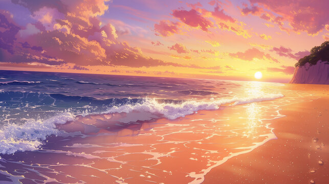 sunset on the beach