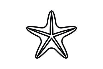 Starfish silhouette icon. Marine animal vector illustration  