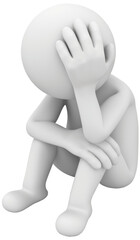 Round head 3D villain transparent background