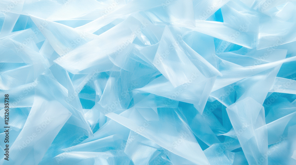 Aufkleber translucent blue plastic sheets create abstract background with soft texture. layered design evokes 