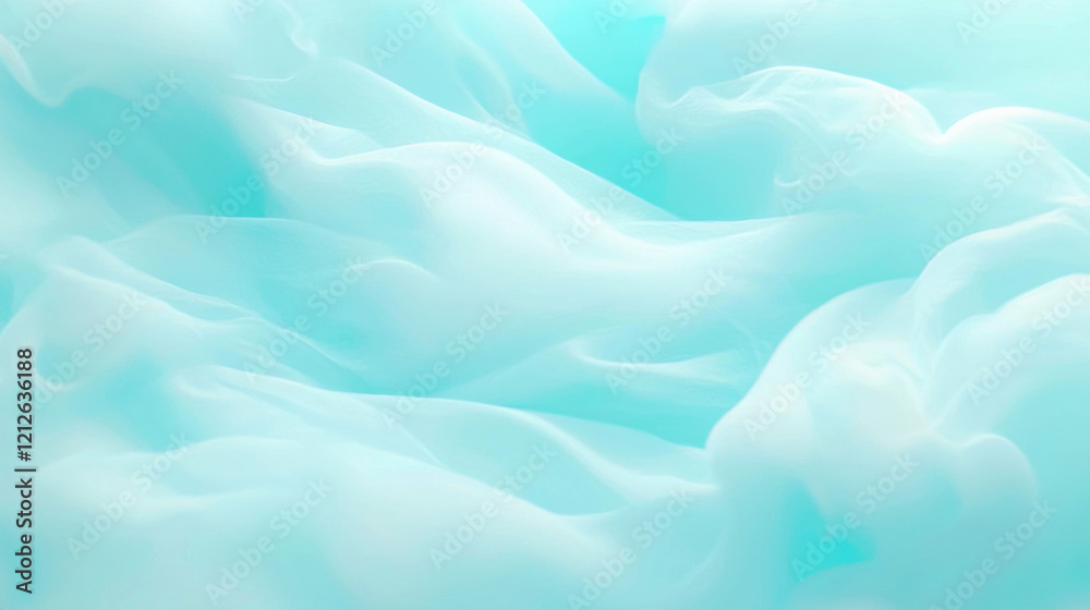 Poster soft blue fabric waves create serene and calming atmosphere, perfect for backgrounds