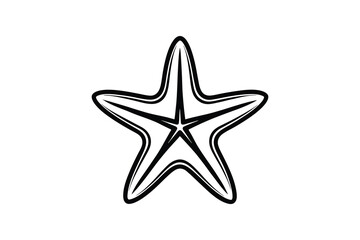 Starfish silhouette icon. Marine animal vector illustration  