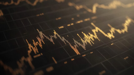 Financial graph with earthy tones and faint patterns, showcasing data trends and fluctuations in modern design