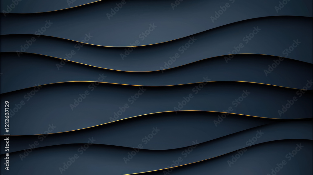 Poster Elegant dark background with subtle gold shimmer and flowing wave patterns