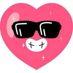Heart Cool Face Cartoon