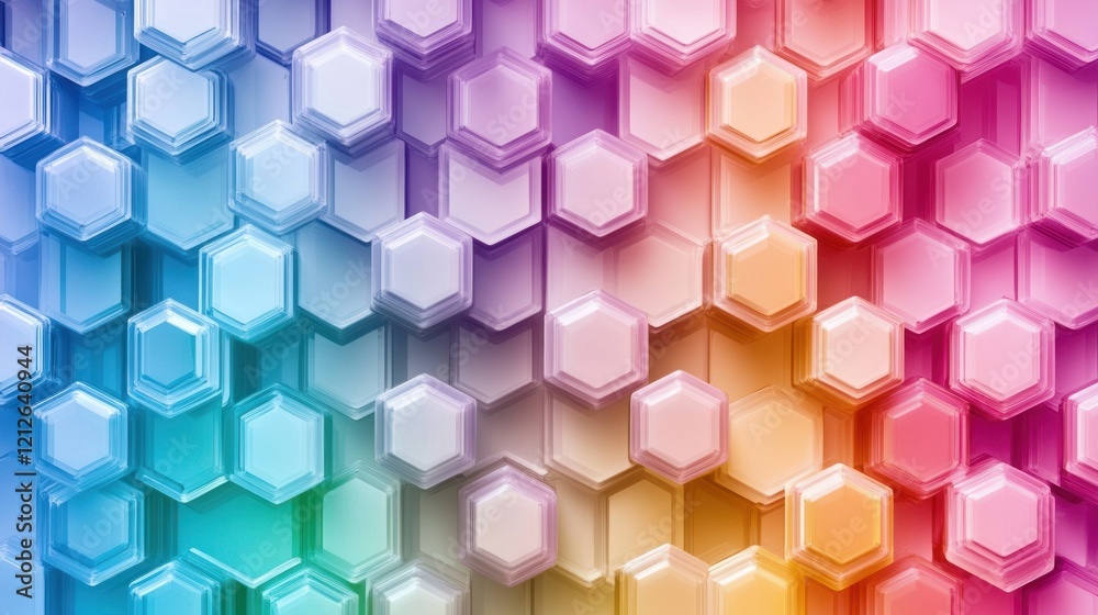 Poster Abstract Colorful Hexagon Pattern Background Design