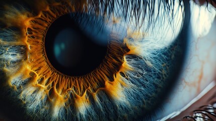 A Close Up View Of A Human Eye Iris