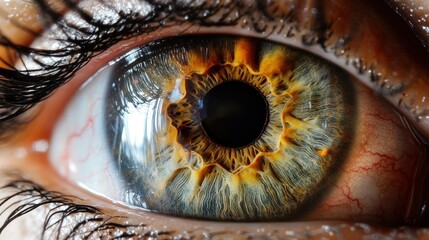 A Close Up View Of A Human Eye Iris And Pupil