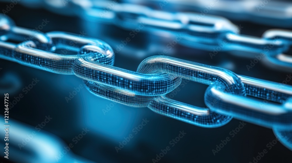 Poster Digital Chain Links Abstract Network Security