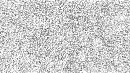 Wireframe Boxes. Sketch style