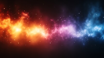 Naklejka premium Abstract fiery and icy cosmic nebula swirls