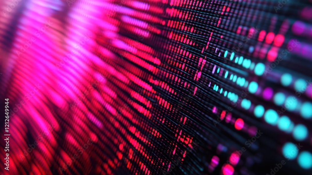 Poster abstract pink and cyan digital data stream