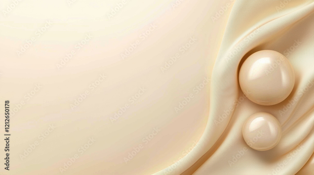 Poster gentle cream background with abstract shapes and smooth textures, evoking calmness and elegance