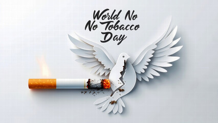 World No Tobacco Day: A Cracked Dove Symbolizing the Harm of Smoking and the Hope for a Smoke-Free Future