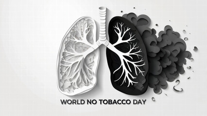 World No Tobacco Day, A Symbolic Representation of Healthy Lungs vs. Smoke-Damaged Lungs to Promote Awareness