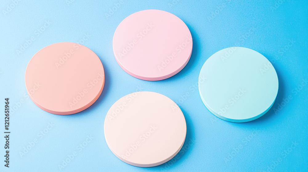 Aufkleber soft pastel colors blend harmoniously in smooth gradient, featuring round shapes. this evokes sense 
