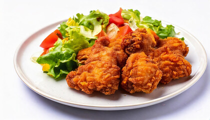 Fototapeta premium Pollo frito con ensalada