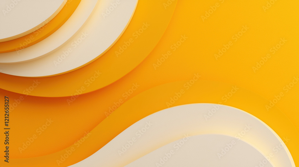 Poster Soft orange backdrop with abstract shapes creating vibrant and warm atmosphere. Ideal for modern design projects