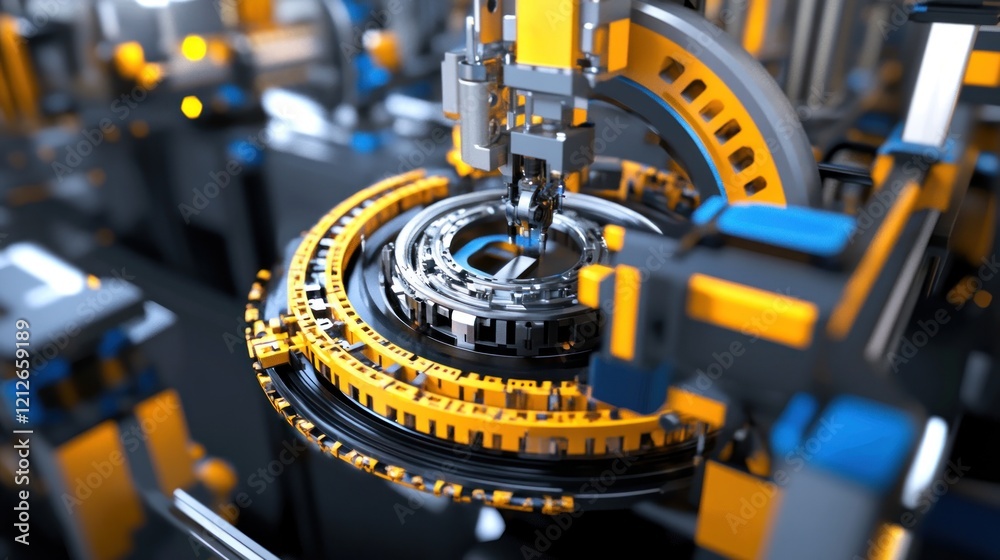 Poster advanced robotic assembly line manufacturing process