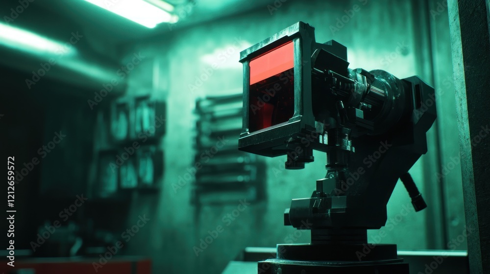 Aufkleber advanced technological laser scanner device in industrial setting