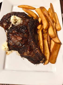 delicious New York steak dinner