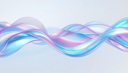 Soft Flowing Abstract Waves in Blue and Pink
