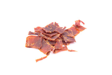 Fototapeta premium dried jerky brown color on a white background