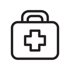 First aid kit, first aid kit box, emergency, medicine box outline icons, minimalist vector illustration, simple concept, Isolated on white background