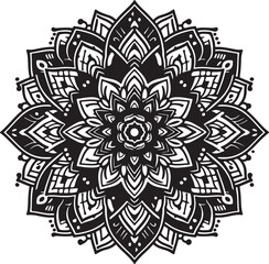 mandala black and white spiritual symbol and pattern with ornament and black and white background