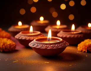 Diwal most important festival of hindu culture know for festivale of light.Earthen diya made in...