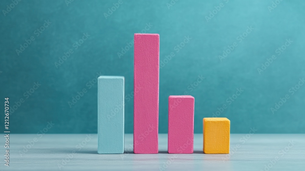 Poster Colorful blocks form an ascending bar graph