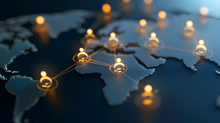Global hr collaboration event digital network connections business environment illuminated world map innovative concept for enhanced communication