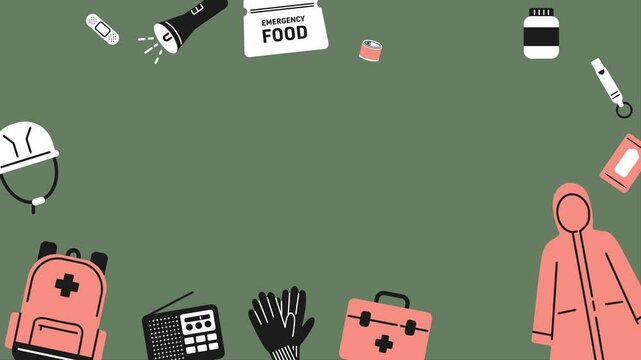 防災グッズのイラストの動画_4