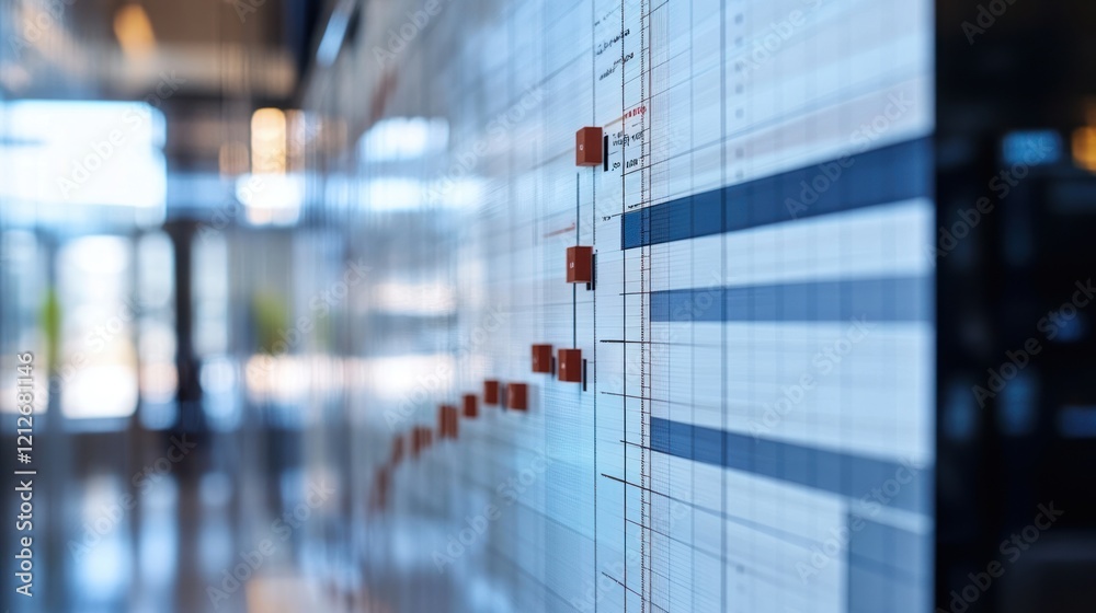 Poster Office Gantt Chart Project Timeline Visual Schedule
