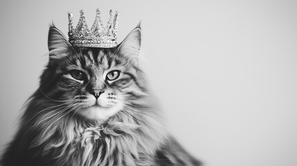 Cat wearing crown. Cat, crown, gray, background drawing, black, white, pencil. Black and white pencil drawing of giraffe. Black and white drawing of a black and white cat with a lifestyle background.