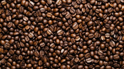 Fototapeta premium Roasted Coffee Beans Close Up Texture Image