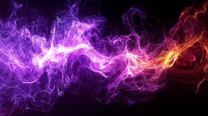 Obraz premium Fiery Abstract Energy: Purple and Orange Cosmic Flow