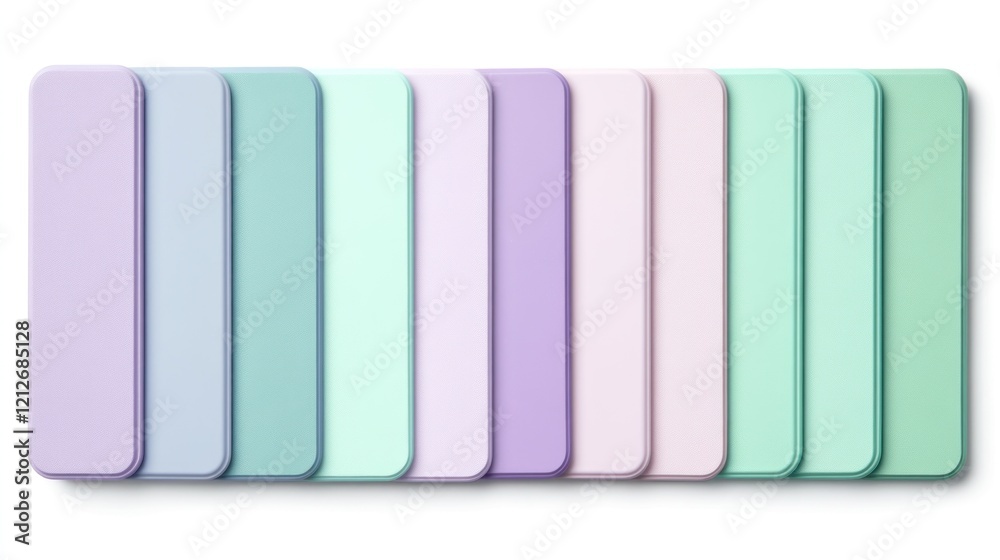 Poster Pastel Colored Rectangular Objects Arranged in a Row