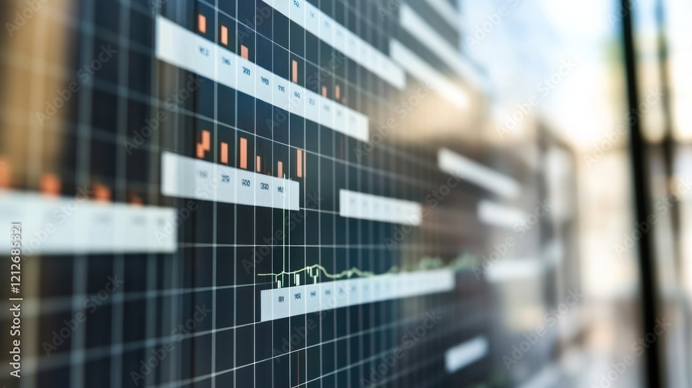 Aufkleber financial data display showing market trends and statistics