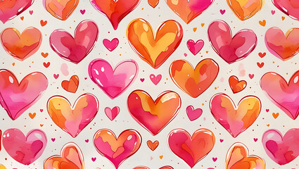 Seamless pattern with heart shape wishing card 