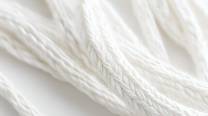 Obraz premium Close-up of white cotton wool rope