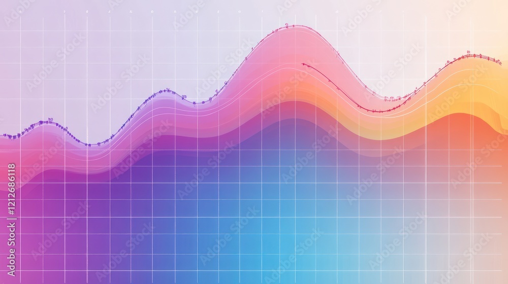 Aufkleber Abstract Colorful Waveform Data Visualization Graph