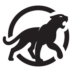 a silhouette of a panther vector art illustration