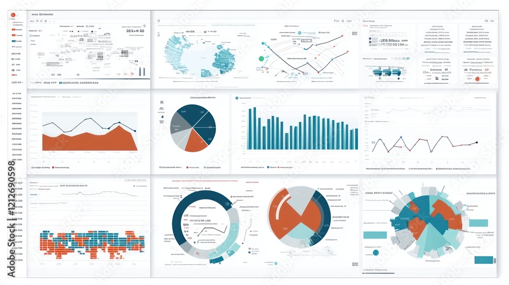 Poster Data Visualization Dashboard Showing Various Charts And Graphs